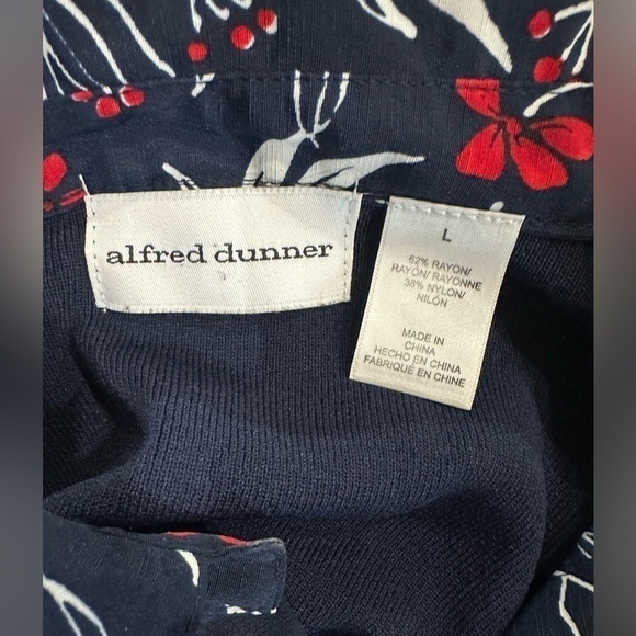 ALFRED DUNNER Vintage Long Sleeve Navy Lightweight Button Down Sweater with, EUC - Picture 7 of 7